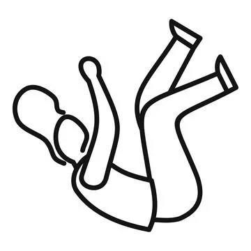 Woman falling down after slipping on wet floor Stock Illustration
