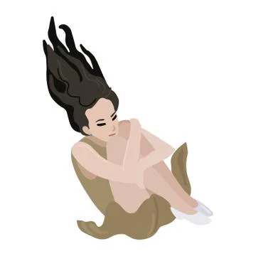 Woman is falling down. Vector isolated illustration Stock Illustration
