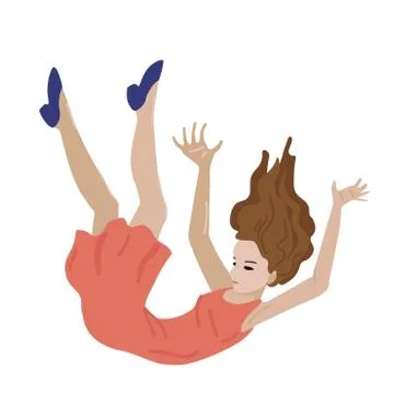 Woman is falling down. Vector isolated illustration Stock Illustration