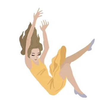 Woman is falling down. Vector isolated illustration Stock Illustration