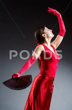 Woman With Fan Dancing Dances