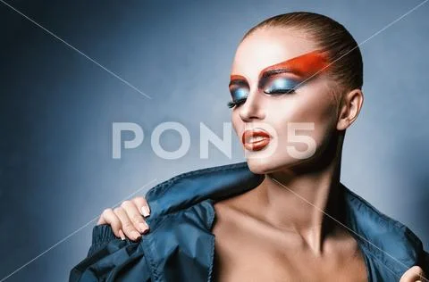 Woman with fashion make-up Stock Photos