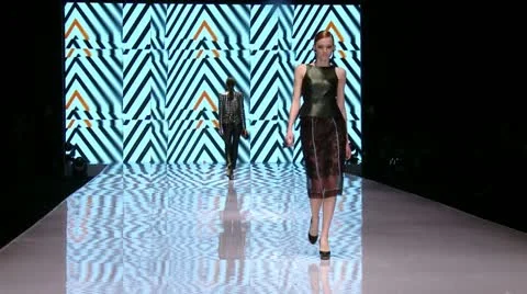 Woman Fashion show Stock Footage