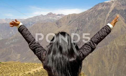 Woman feels free Stock Photos