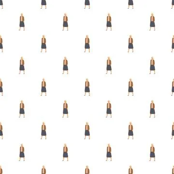 Woman figure pattern repeating on white background Stockillustratie