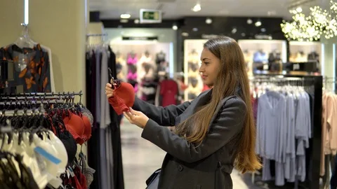 Concept women's underwear shop in mall. , Stock Video