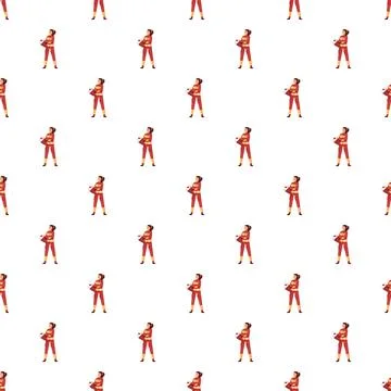 Woman firefighter in uniform seamless pattern tiling 스톡 일러스트