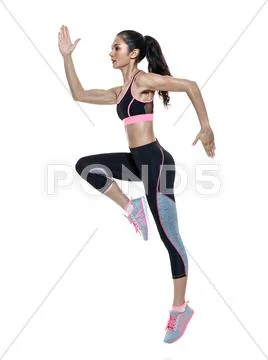 Woman fitness exercises isolated Stock Photos