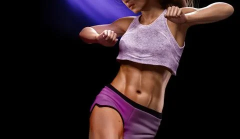 Woman fitness time - 3d rendering Stock Illustration