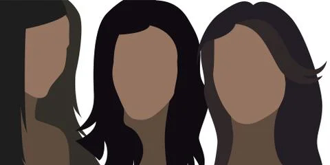 Woman flat face. Stock Illustration