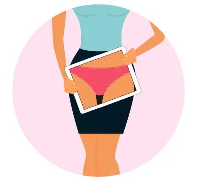 Woman flirting using tablet pc Stock Illustration