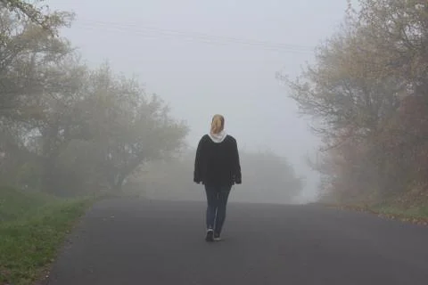 Woman in a fog Stock Photos