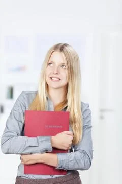 Woman with folder Stock Photos