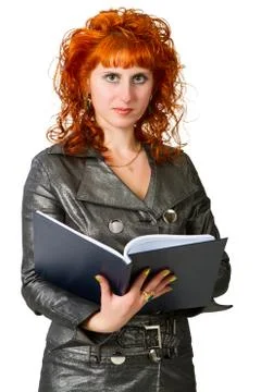Woman with folder Stock Photos