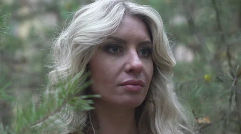 Woman in the forest Stock Footage 49019478