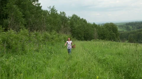 Woman in the forest Stock Footage 64548515