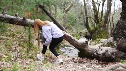 Woman in forest. Stock Footage 149213101