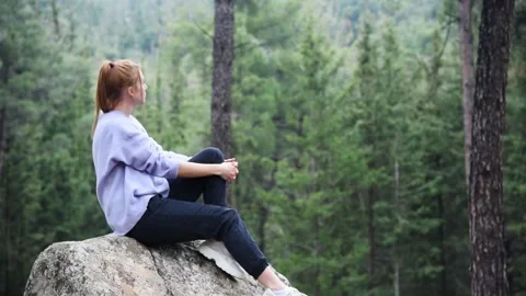 Woman in forest. Stock Footage 149213207