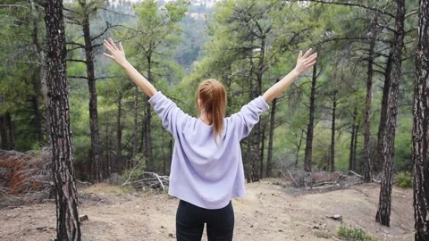 Woman in forest. Stock Footage 149213288