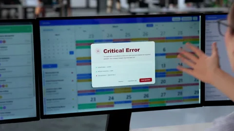 Woman Frustrated By Critical Error Message Stock Footage 334525855