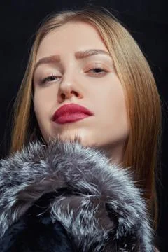 Woman with fur Photos