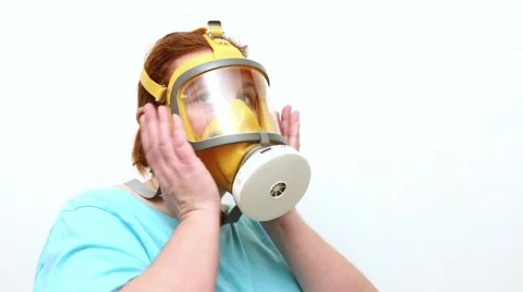 Woman with gasmask. Stock Footage 62771159