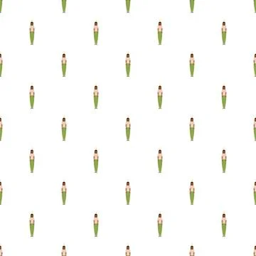 Woman generating creative idea seamless pattern background Illustrazione stock