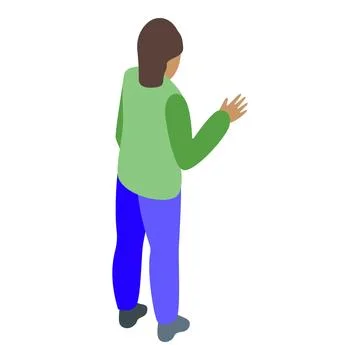 Woman gesturing isometric icon vector illustration Stock Illustration