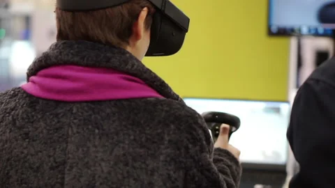 The woman is gesturing with virtual glasses. Stock Footage 167353098