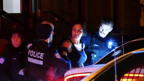 Woman getting arrested Stock Footage 101996154