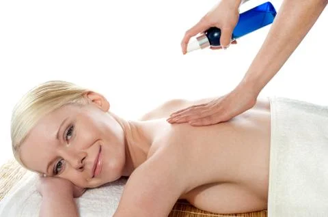 Woman getting extra hydration procedure Stock Photos