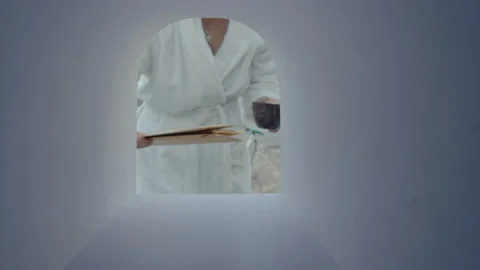 Woman Getting Letters out of the Mailbox in the Morning Stock-Footage 236982953