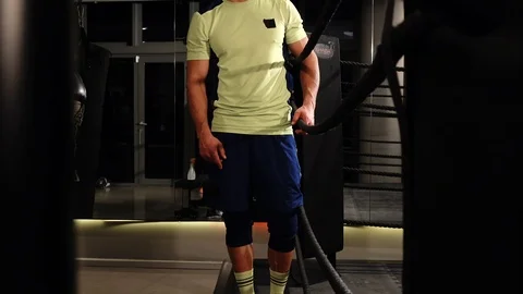 Woman getting in the ring for boxing exercise Stock Footage 101209593