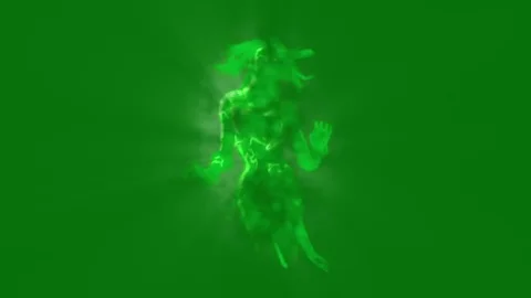 Woman Ghost Divinity Mod 2 Green Screen 3D Rendering Animation Stock Footage 80653578