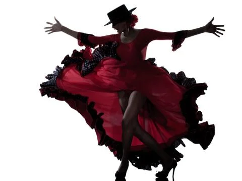 Woman gipsy flamenco dancing dancer  silhouette Stock Photos