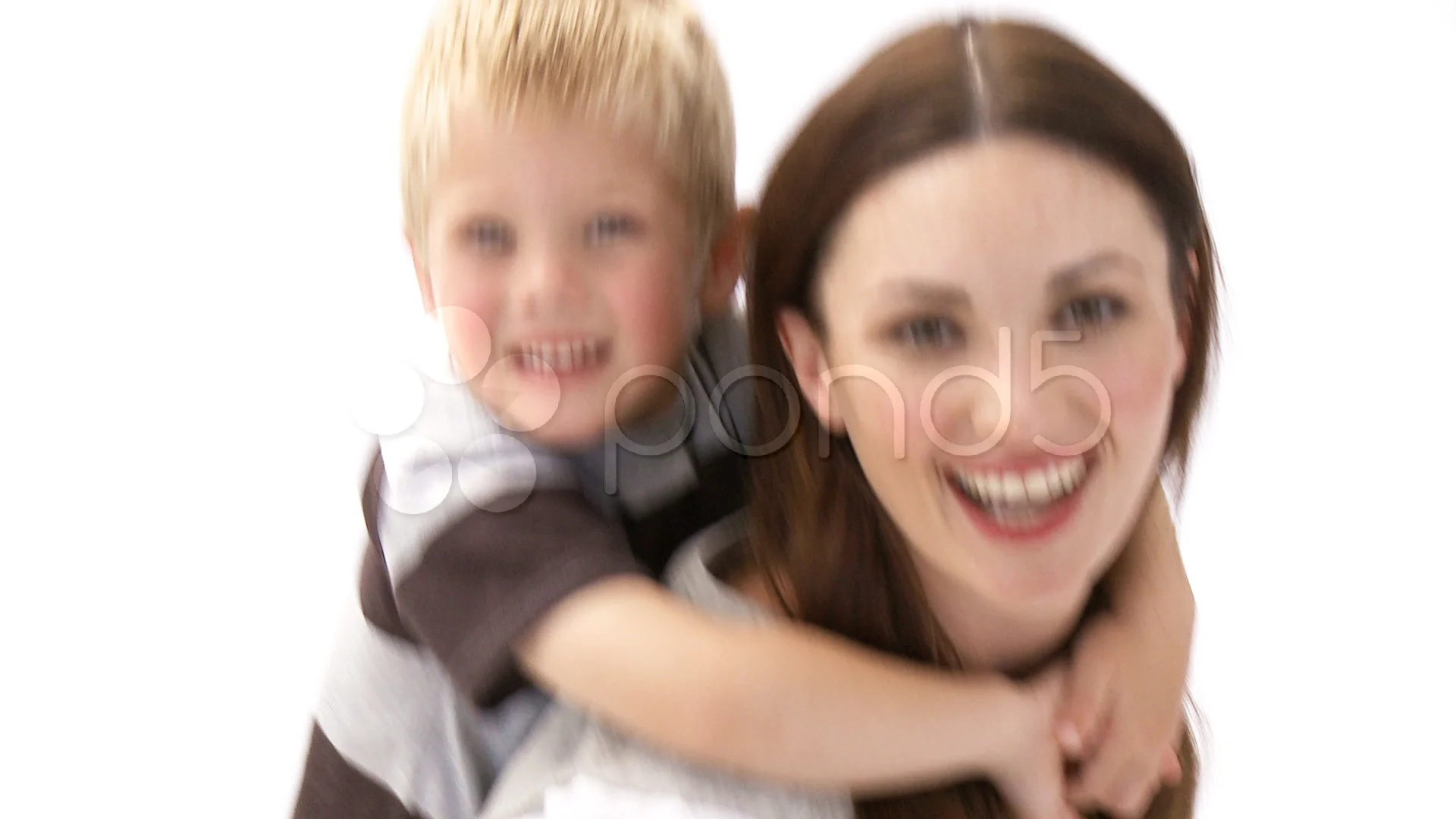 Portrait of young mother giving her son a piggyback ride, Stock Photo,  Picture And Royalty Free Image. Pic. WES-DGOF00925