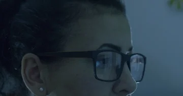 Woman in glasses, hacking the system Stock Footage 85833131
