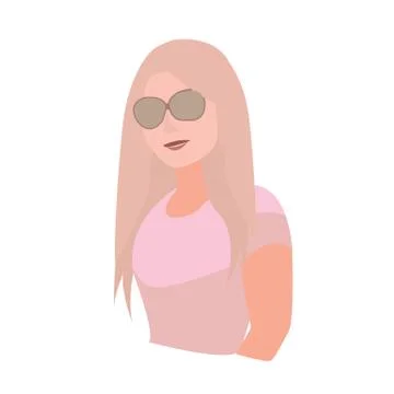 Woman with glasses vector template Stock Illustration
