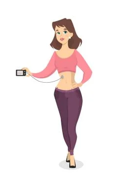 Woman with glucometer. Stock Illustration
