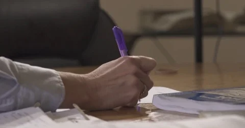 Woman Grading Papers 動画素材 71210838