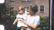 Woman Grandmother Holding Grandchild Cute Baby1940S Vintage Film Home Movie  Stock Footage