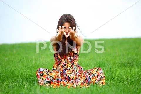 Woman On Grass