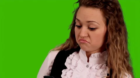Woman Green screen Stock Footage