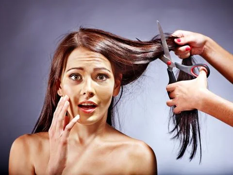 Woman at hairdresser. Stock Photos