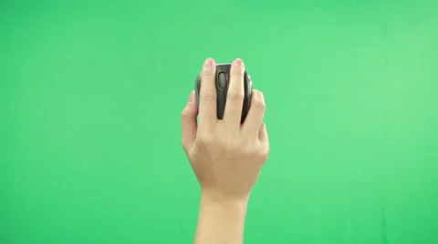 Woman hand click mouse computer on green screen background Stock Footage 50855674