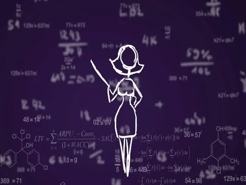 Woman hand drawn formula purple SD Stock Footage