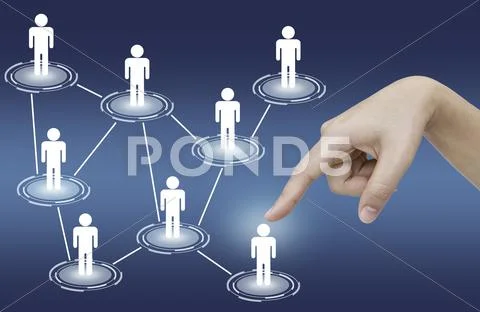 Woman hand pressing social network icon Stock Illustration