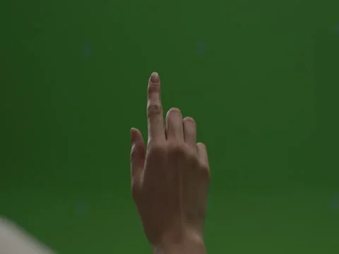 Woman hand touch screen interface chromakey green screen. Stock Footage 71625595