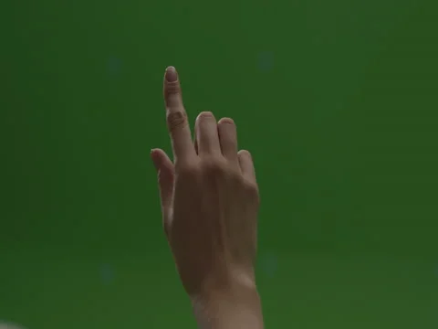Woman hand touch screen interface chromakey green screen. Stock Footage 71625949