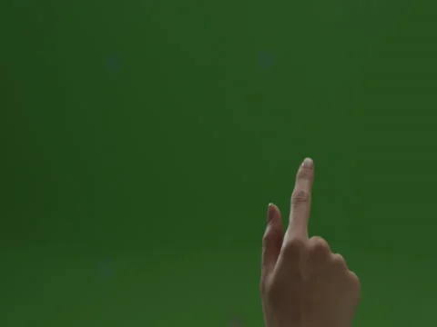 Woman hand touch screen interface chromakey green screen. Stock Footage 71626090